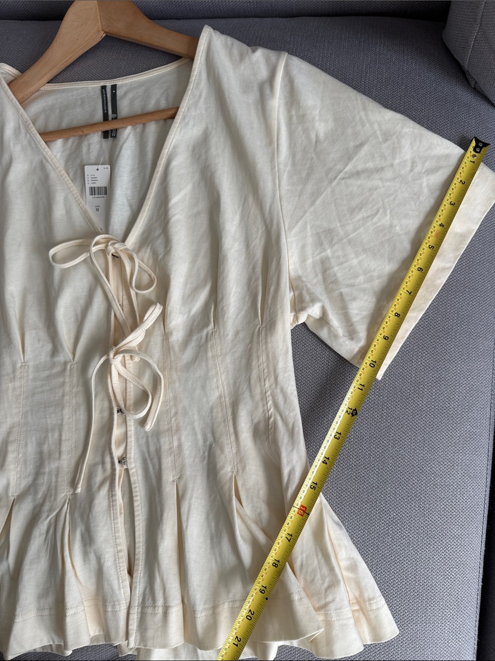 Anthropologie Waisted Tie-Front Top Size M NWT - Picture 10 of 11